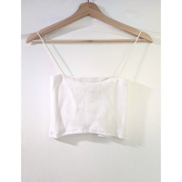 NEW! Zara | Strappy Ribbed Crop Top In White - Picture 3 of 5